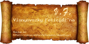 Visnyovszky Feliciána névjegykártya